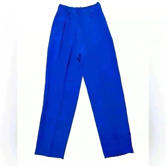 Vintage A.V.R. Collection Trouser Pants Size 4 Silk High Rise Pleated Tapered - Picture 1 of 11